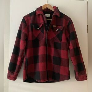 Women’s red and black lumberjack plaid flannel